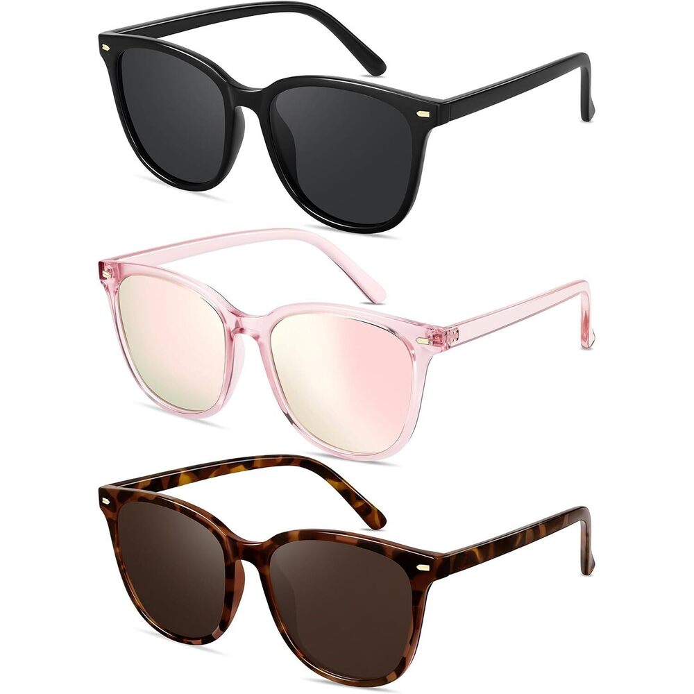 Retro Polarized Sunglasses for Women Men Big Frame Vintage Style Trendy